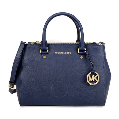 michael kors sutton navy bag|Michael Kors Sutton Leather Medium Satchel Handbag .